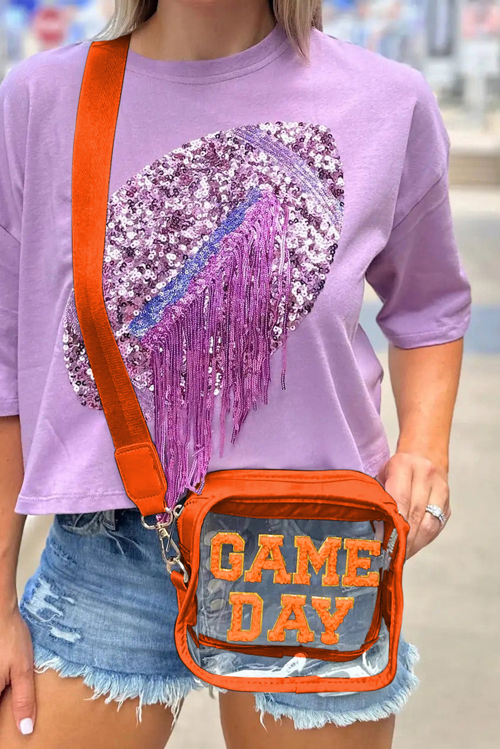 White Clear PVC GAME DAY Summer Fashion Single Shoulder Bag