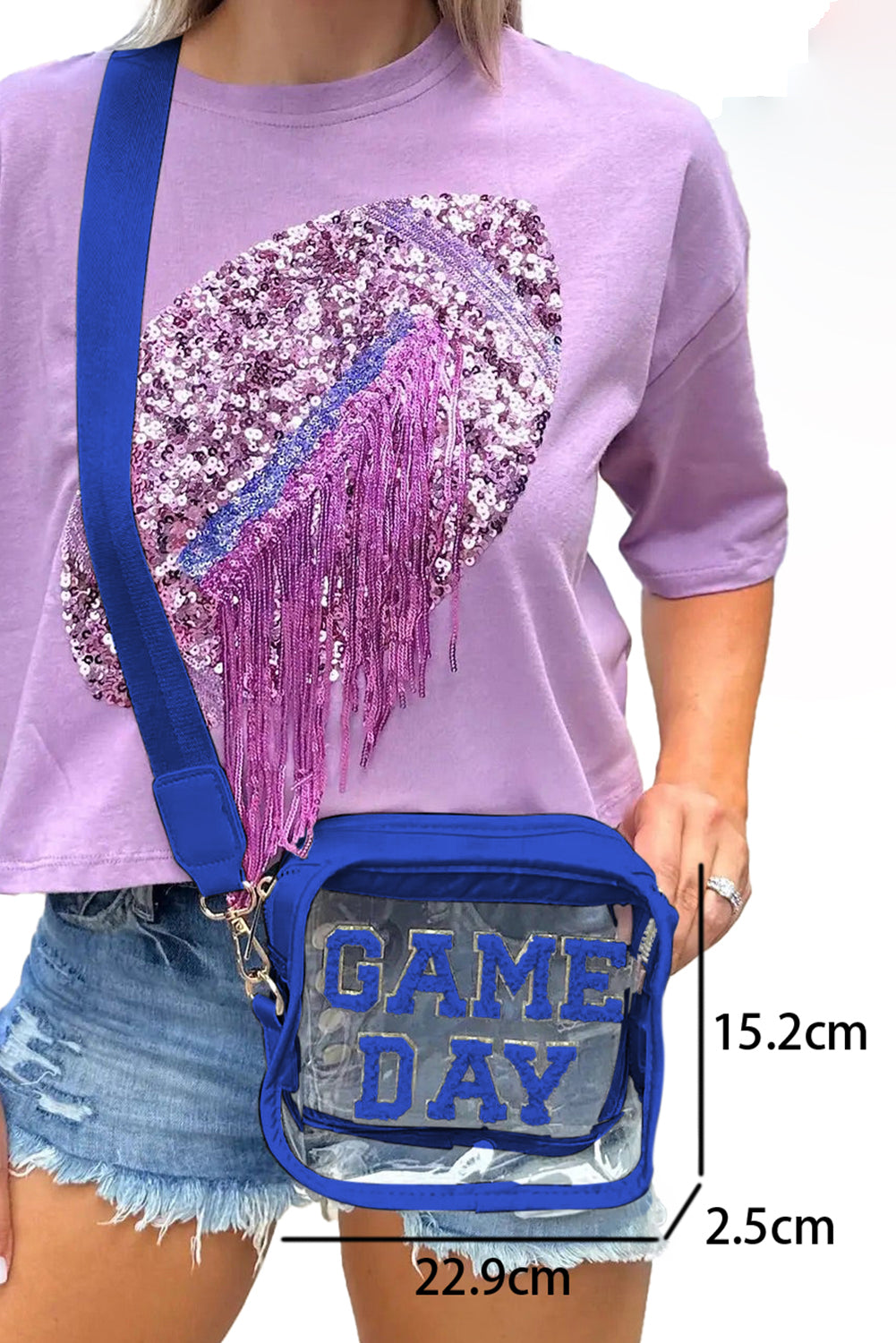 White Clear PVC GAME DAY Summer Fashion Single Shoulder Bag