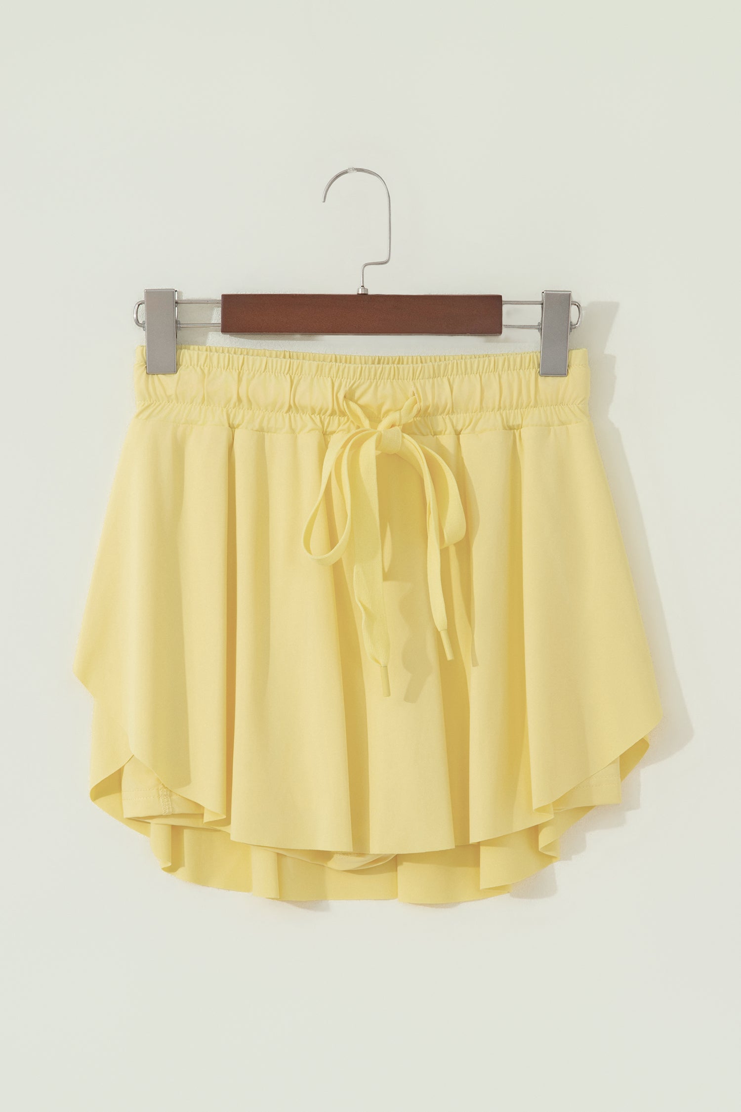 Bonbon Drawstring High Waist Lined Tennis Skort