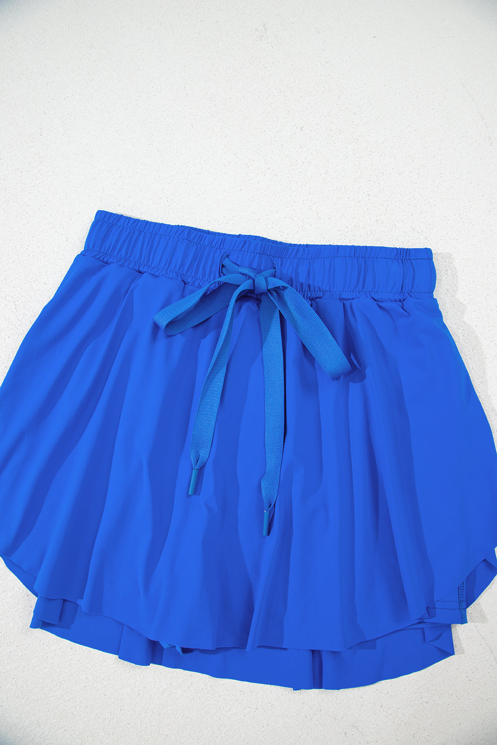 Bonbon Drawstring High Waist Lined Tennis Skort
