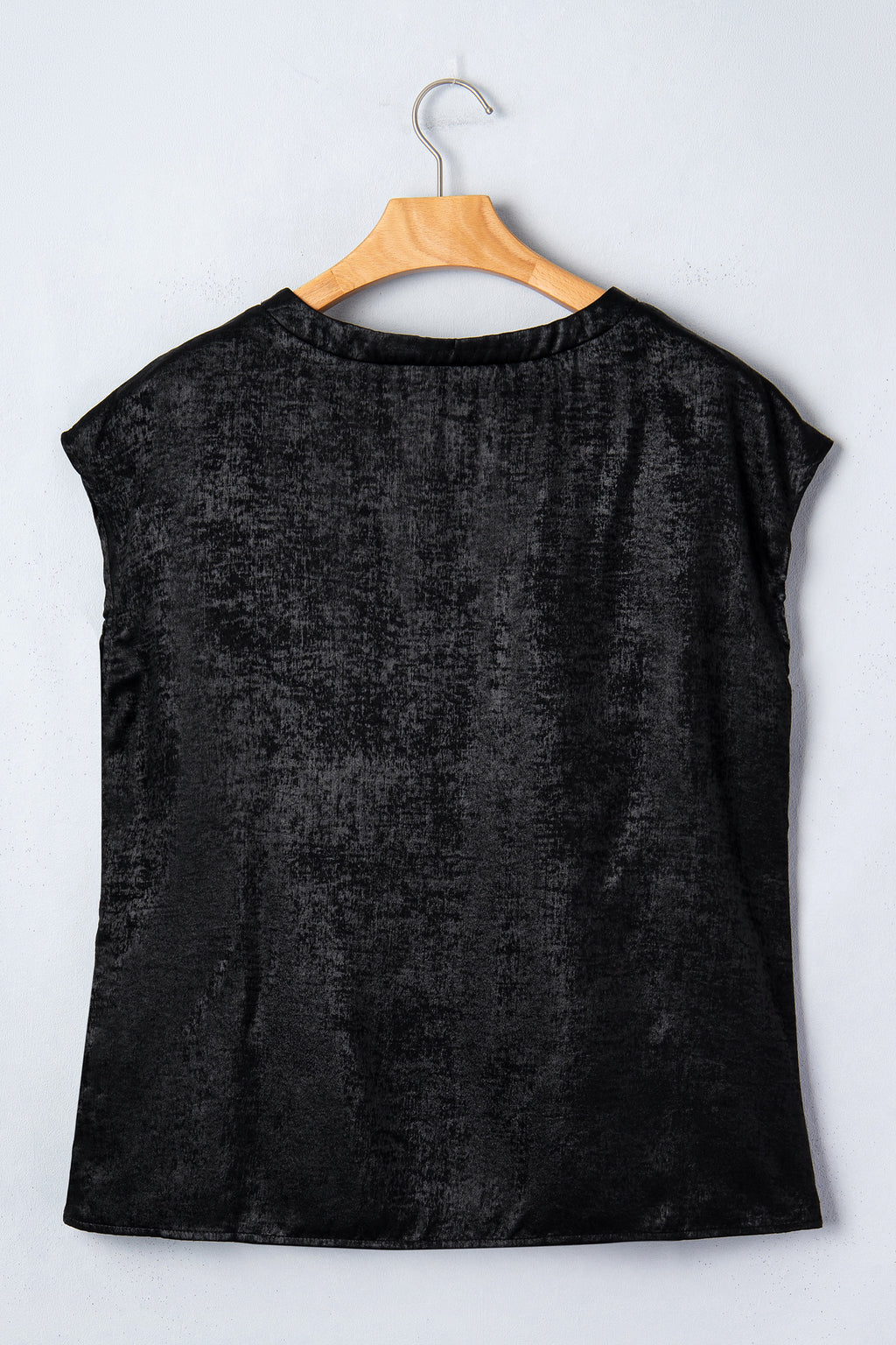 Bright Pink Metallic Round Neck Cap Sleeve Tee