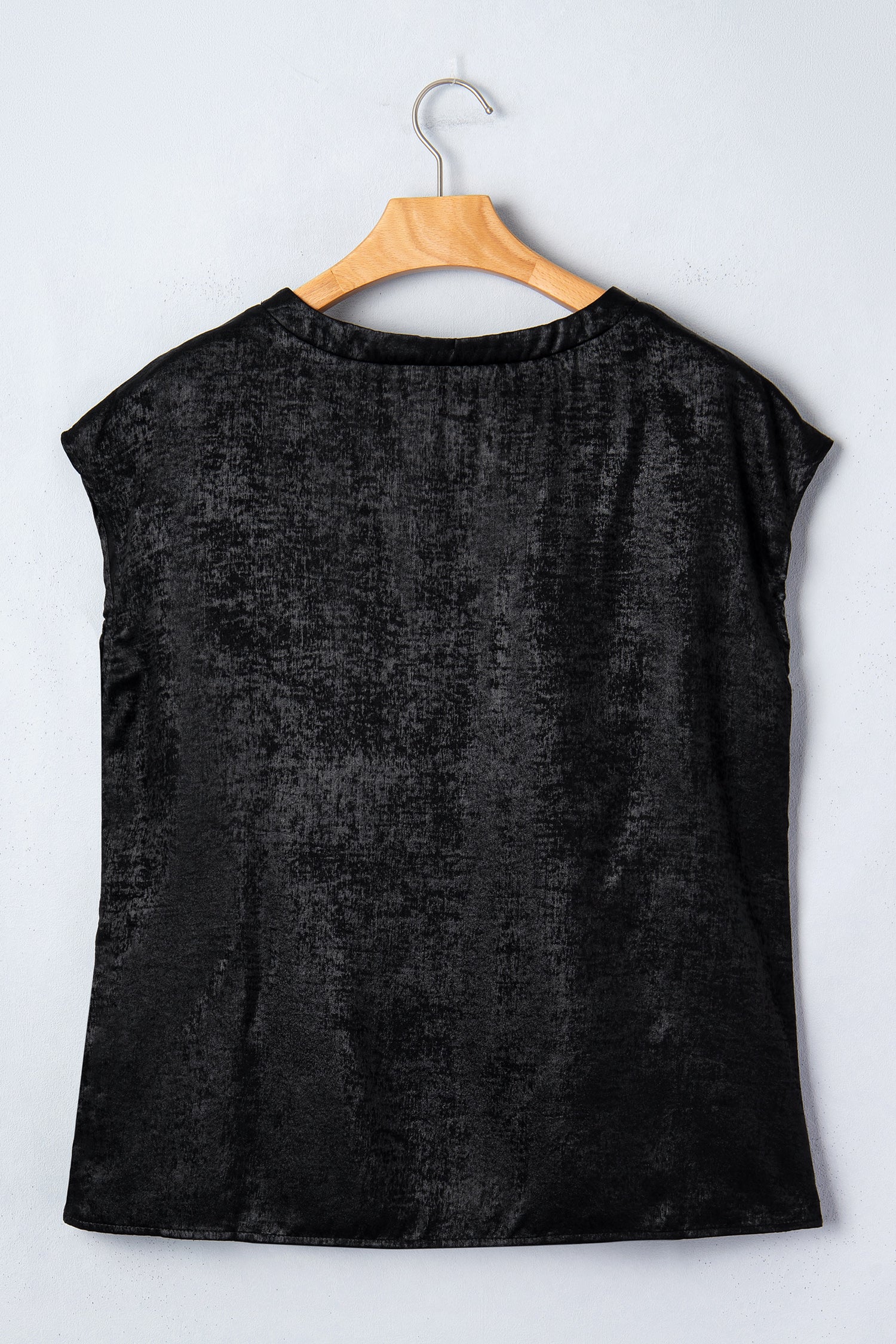 Bright Pink Metallic Round Neck Cap Sleeve Tee