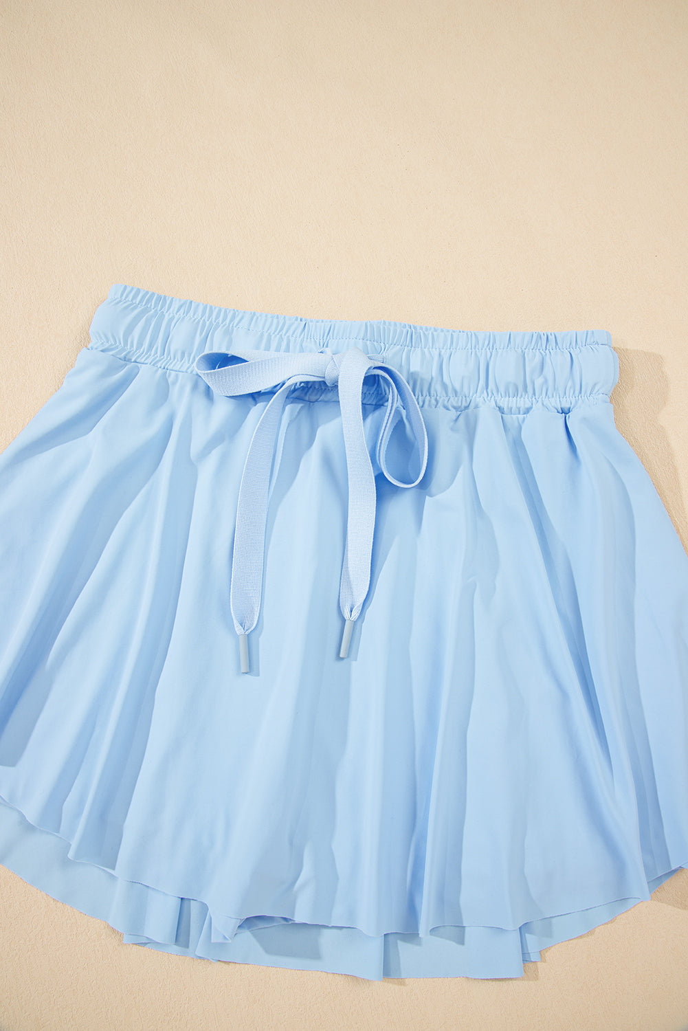 Bonbon Drawstring High Waist Lined Tennis Skort