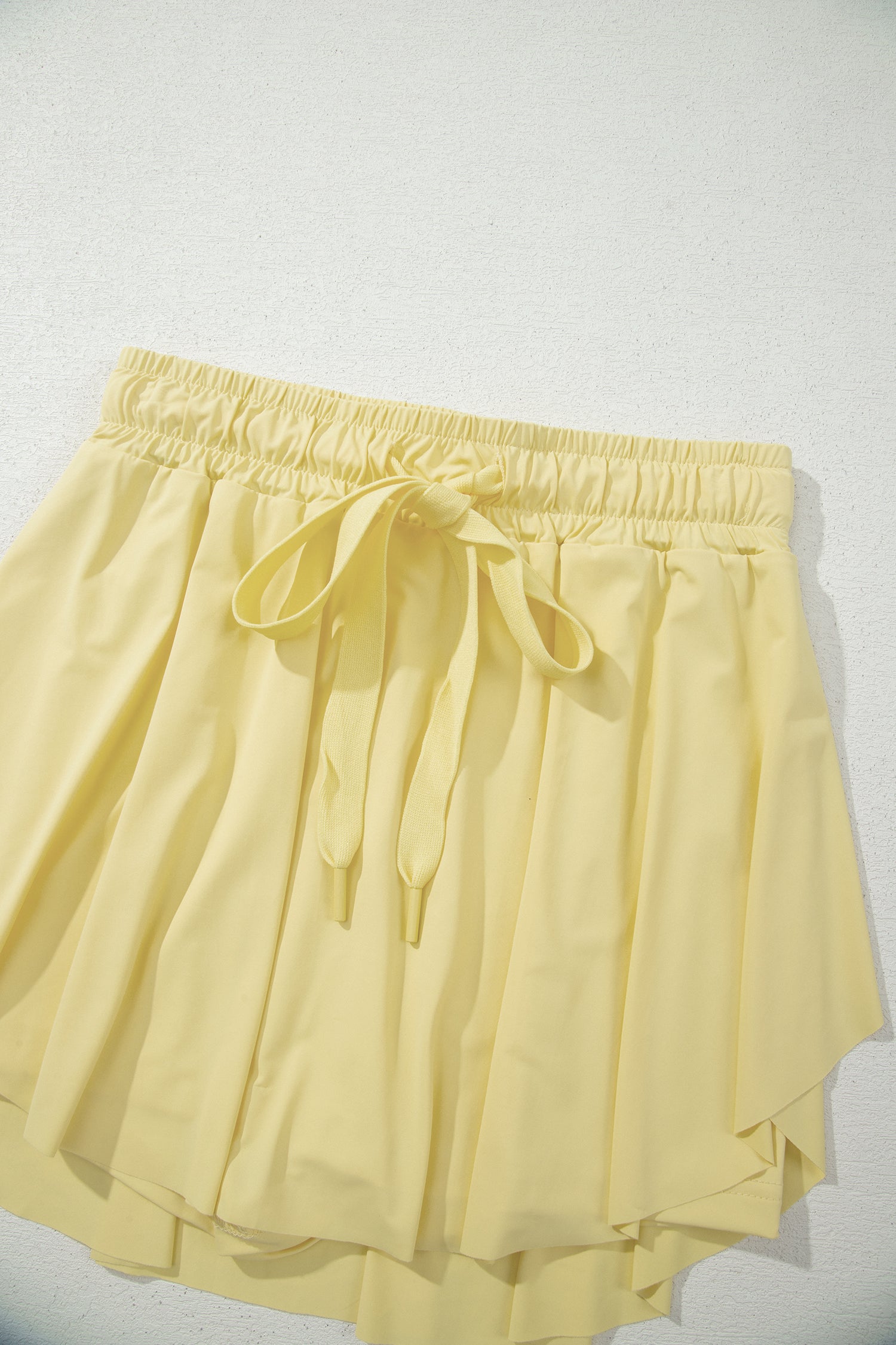 Bonbon Drawstring High Waist Lined Tennis Skort