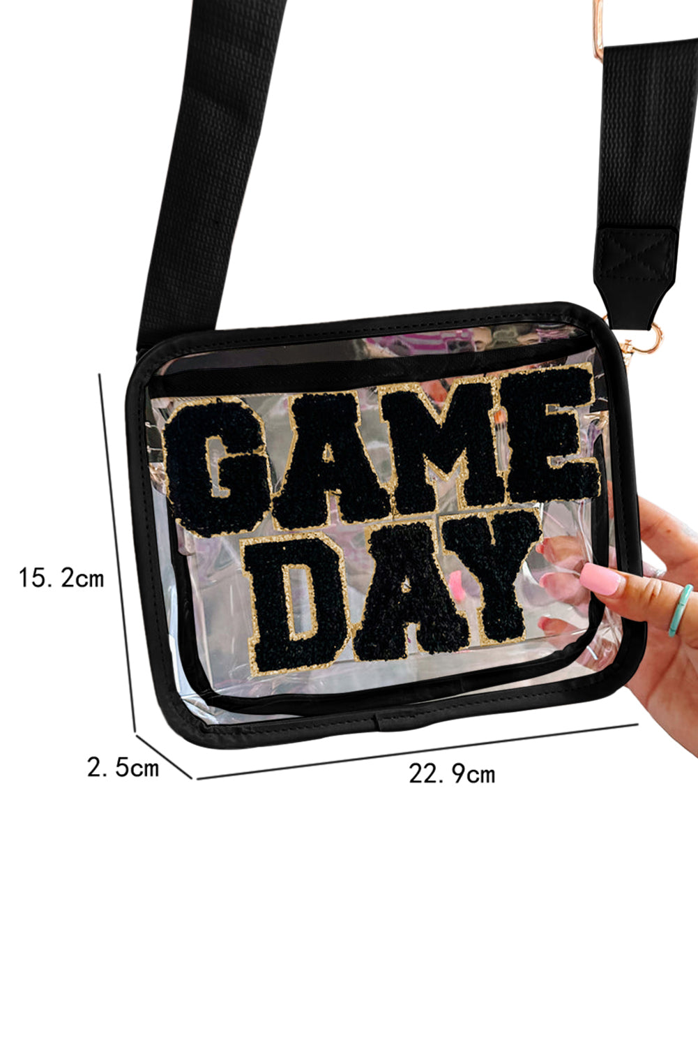 White Clear PVC GAME DAY Summer Fashion Single Shoulder Bag