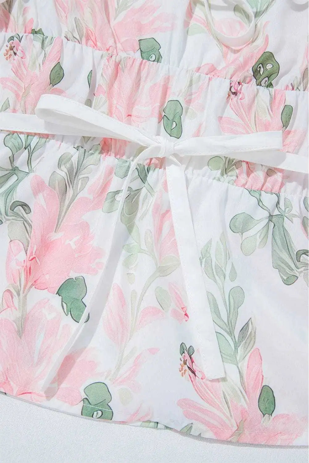 Floral Puff Sleeve Peplum Blouse Women UK | Wedding Guest